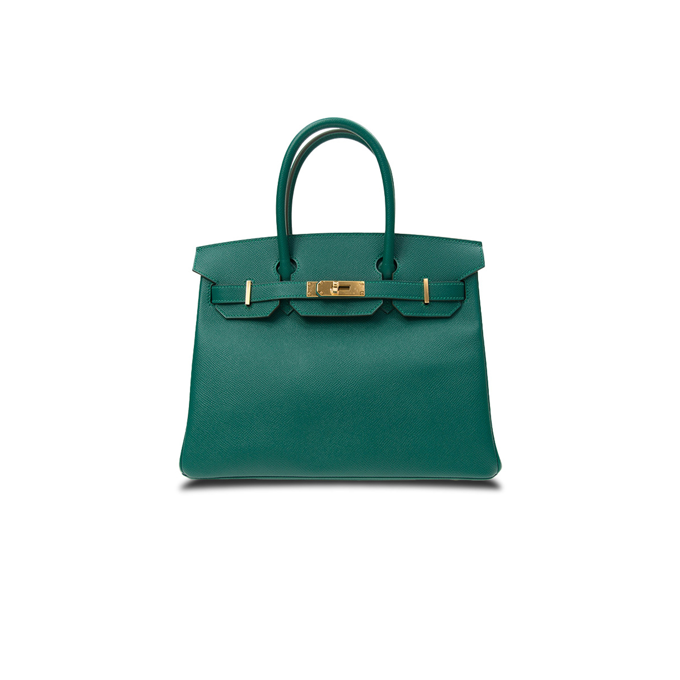 HERMES MASTER BIRKIN 30 EPSOM VELVET GREEN GOLD BUCKLE BAG BK30Z6EPGP (30*23*15cm)